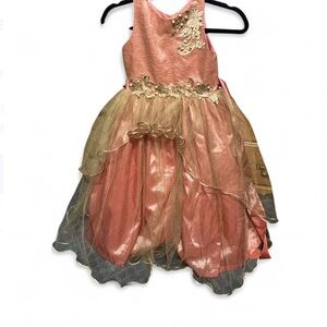Elegant Pink and Gold Kids  Dress